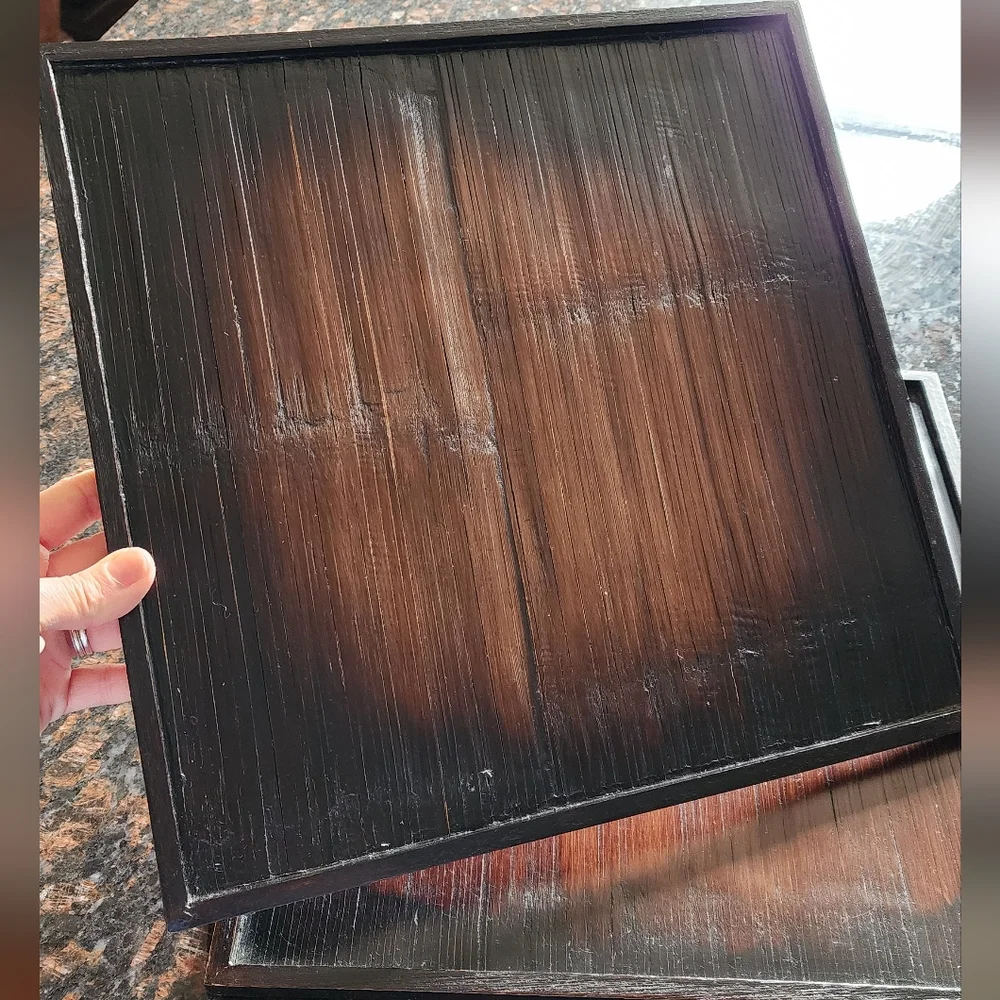 Pottery Barn bamboo wood trays